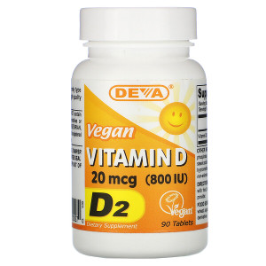 <img alt="Deva, Vegan, Vitamin D, D2, 800 IU, 90 Tablets" title="Deva, Vegan, Vitamin D, D2, 800 IU, 90 Tablets,895634000270"
