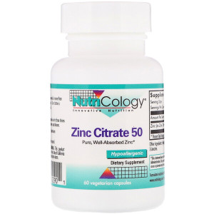 <img alt="Nutricology, Zinc Citrate 50, 60 Vegetarian Capsules" title="Nutricology, Zinc Citrate 50, 60 Vegetarian Capsules,713947502901"