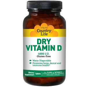 <img alt="Country Life, Dry Vitamin D, 1000 IU, 100 Tablets" title="Country Life, Dry Vitamin D, 1000 IU, 100 Tablets,015794059011"