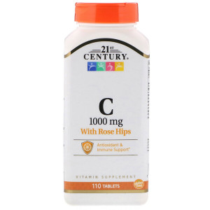 <img alt="21st Century, Vitamin C, with Rose Hips, 1000 mg, 110 Tablets" title="21st Century, Vitamin C, with Rose Hips, 1000 mg, 110 Tablets,740985223833"
