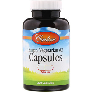 <img alt="Carlson Labs, Empty Vegetarian #2 Capsules, 200 Capsules" title="Carlson Labs, Empty Vegetarian #2 Capsules, 200 Capsules,088395941207"