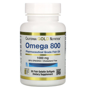<img alt="California Gold Nutrition, Omega 800 by Madre Labs, Pharmaceutical Grade Fish Oil, 80% EPA/DHA, Triglyceride Form, 1000 mg, 30 Fish Gelatin Softgels" title="California Gold Nutrition, Omega 800 by Madre Labs, Pharmaceutical Grade Fish Oil, 80% EPA/DHA, Triglyceride Form, 1000 mg, 30 Fish Gelatin Softgels,898220012510"
