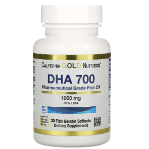 <img alt="California Gold Nutrition, DHA 700 Fish Oil, Pharmaceutical Grade, 1000 mg, 30 Fish Gelatin Softgels" title="California Gold Nutrition, DHA 700 Fish Oil, Pharmaceutical Grade, 1000 mg, 30 Fish Gelatin Softgels,898220012527"