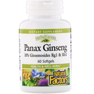 <img alt="Natural Factors, HerbalFactors, Panax Ginseng, 60 Softgels" title="Natural Factors, HerbalFactors, Panax Ginseng, 60 Softgels,068958041735"
