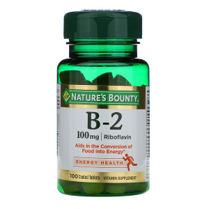 <img alt="Natures Bounty, Vitamin B-2, 100 mg, 100 Coated Tablets" title="Natures Bounty, Vitamin B-2, 100 mg, 100 Coated Tablets,074312006401"