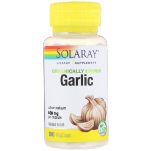 <img alt="Solaray, Organically Grown Garlic, 600 mg, 100 VegCaps" title="Solaray, Organically Grown Garlic, 600 mg, 100 VegCaps,076280192858"