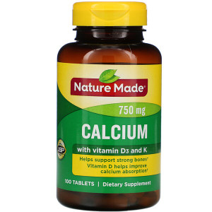 <img alt="Nature Made, Calcium 750 mg +D + K, 100 Tablets" title="Nature Made, Calcium 750 mg +D + K, 100 Tablets,031604017071"