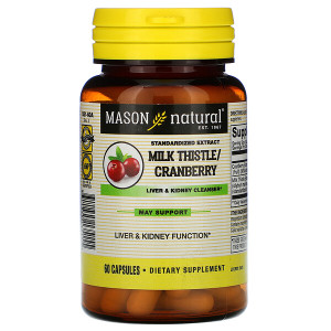 <img alt="Mason Natural, Milk Thistle/Cranberry, Liver & Kidney Cleanser, 60 Capsules" title="Mason Natural, Milk Thistle/Cranberry, Liver & Kidney Cleanser, 60 Capsules,311845135155"