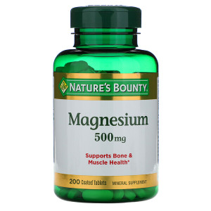 <img alt="Natures Bounty, Magnesium, 500 mg, 200 Coated Tablets" title="Natures Bounty, Magnesium, 500 mg, 200 Coated Tablets,074312530869"