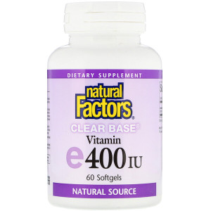 <img alt="Natural Factors, Vitamin E, Clear Base, 400 IU, 60 Softgels" title="Natural Factors, Vitamin E, Clear Base, 400 IU, 60 Softgels,068958014432"