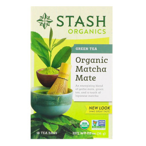 <img alt="Stash Tea, Green Tea, Organic Matcha Mate, 18 Tea Bags, 1.2 oz (36 g)" title="Stash Tea, Green Tea, Organic Matcha Mate, 18 Tea Bags, 1.2 oz (36 g),077652083774"