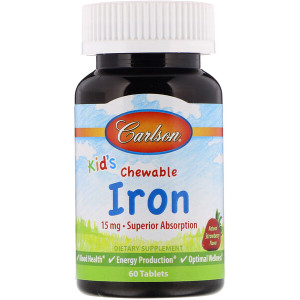 <img alt="Carlson Labs, Kids Chewable Iron, Natural Strawberry Flavor, 15 mg, 60 Tablets" title="Carlson Labs, Kids Chewable Iron, Natural Strawberry Flavor, 15 mg, 60 Tablets,088395559402"