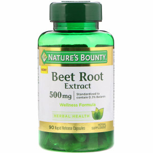 Natures Bounty, Beet Root Extract, 500 mg, 90 Rapid Release Capsules