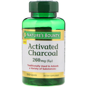 Natures Bounty, Activated Charcoal, 260 mg, 100 Capsules