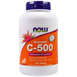 <img alt="Now Foods, Chewable C-500, Orange Juice Flavor, 100 Tablets" title="Now Foods, Chewable C-500, Orange Juice Flavor, 100 Tablets,733739006301"