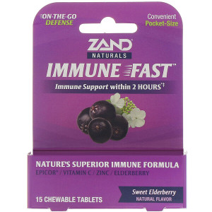 <img alt="Zand, Immune Fast, Sweet Elderberry, 15 Chewable Tablets" title="Zand, Immune Fast, Sweet Elderberry, 15 Chewable Tablets,041954937035"