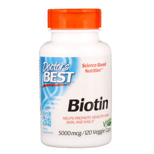 <img alt="Doctors Best, Biotin, 5,000 mcg,  120 Veggie Caps" title="Doctors Best, Biotin, 5,000 mcg,  120 Veggie Caps,753950003019"
