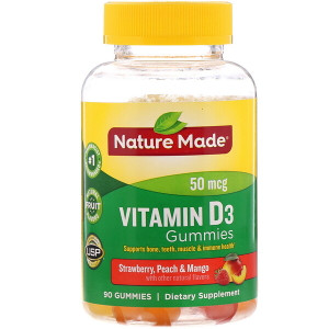 <img alt="Nature Made, Vitamin D3 Gummies, Strawberry, Peach & Mango, 50 mcg, 90 Gummies" title="Nature Made, Vitamin D3 Gummies, Strawberry, Peach & Mango, 50 mcg, 90 Gummies,031604028442"