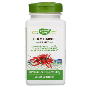<img alt="Natures Way, Cayenne, 180 Veg. Capsules" title="Natures Way, Cayenne, 180 Veg. Capsules,033674115084"