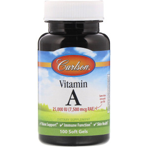 <img alt="Carlson Labs, Vitamin A, 25,000 IU, 100 Soft Gels" title="Carlson Labs, Vitamin A, 25,000 IU, 100 Soft Gels,088395011313"