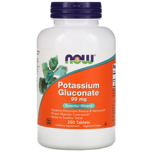 <img alt="Now Foods, Potassium Gluconate, 99 mg, 250 Tablets" title="Now Foods, Potassium Gluconate, 99 mg, 250 Tablets,733739014627"