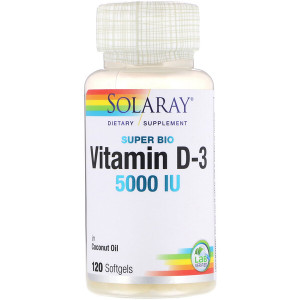 <img alt="Solaray, Super Bio Vitamin D-3, 5,000 IU, 120 Softgels" title="Solaray, Super Bio Vitamin D-3, 5,000 IU, 120 Softgels,076280697551"