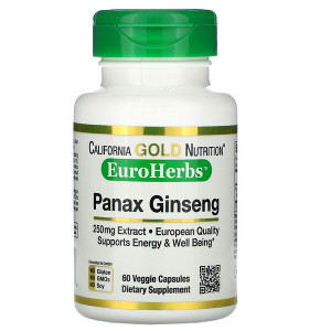 <img alt="California Gold Nutrition, Panax Ginseng Extract, EuroHerbs, 250 mg, 60 Veggie Capsules" title="California Gold Nutrition, Panax Ginseng Extract, EuroHerbs, 250 mg, 60 Veggie Capsules,898220011148"