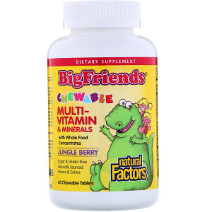 <img alt="Natural Factors, Big Friends, Chewable Multi-Vitamin & Minerals, Jungle Berry, 60 Chewable Tablets" title="Natural Factors, Big Friends, Chewable Multi-Vitamin & Minerals, Jungle Berry, 60 Chewable Tablets,068958015491"