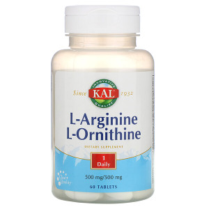<img alt="KAL, L-Arginine L-Ornithine, 60 Tablets" title="KAL, L-Arginine L-Ornithine, 60 Tablets,021245794530"