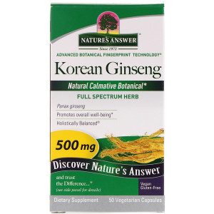 <img alt="Natures Answer, Korean Ginseng, 500 mg, 50 Vegetarian Capsules" title="Natures Answer, Korean Ginseng, 500 mg, 50 Vegetarian Capsules,083000162343"