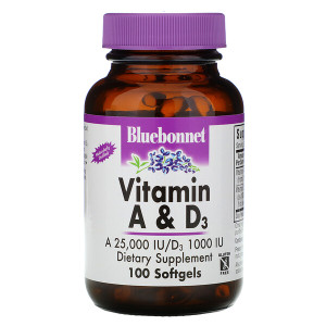 <img alt="Bluebonnet Nutrition, Vitamin A & D3, 100 Softgels" title="Bluebonnet Nutrition, Vitamin A & D3, 100 Softgels,743715003033"