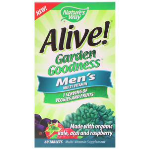 <img alt="Natures Way, Alive!, Garden Goodness, Mens Multivitamin, 60 Tablets" title="Natures Way, Alive!, Garden Goodness, Mens Multivitamin, 60 Tablets,033674121122"