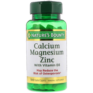 <img alt="Natures Bounty, Calcium Magnesium Zinc with Vitamin D3, 100 Coated Caplets" title="Natures Bounty, Calcium Magnesium Zinc with Vitamin D3, 100 Coated Caplets,074312042904"