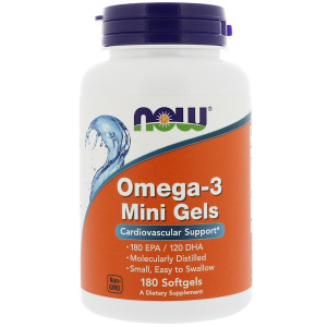 <img alt="Now Foods, Omega-3 Mini Gels, 180 Softgels" title="Now Foods, Omega-3 Mini Gels, 180 Softgels,733739016850"