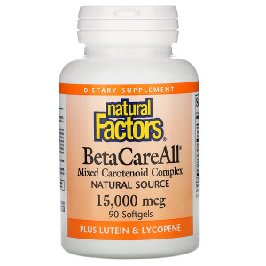 <img alt="Natural Factors, BetaCareAll plus Lutein & Lycopene, 25,000 IU, 90 Softgels" title="Natural Factors, BetaCareAll plus Lutein & Lycopene, 25,000 IU, 90 Softgels,068958010144"
