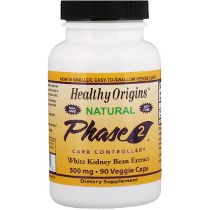 Healthy Origins, Phase 2 Carb Controller, White Kidney Bean Extract, 500 mg, 90 Veggie Caps