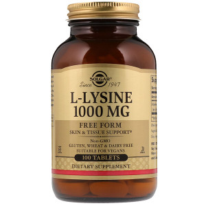 <img alt="Solgar, L-Lysine, Free Form, 1000 mg, 100 Tablets" title="Solgar, L-Lysine, Free Form, 1000 mg, 100 Tablets,033984017016"