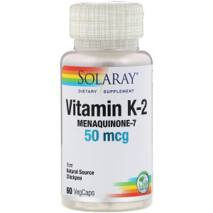 <img alt="Solaray, Vitamin K-2 Menaquinone-7, 50 mcg, 60 VegCaps" title="Solaray, Vitamin K-2 Menaquinone-7, 50 mcg, 60 VegCaps,076280874969"
