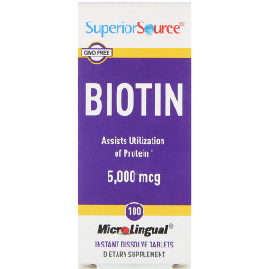 <img alt="Superior Source, Biotin, 5000 mcg, 100 MicroLingual Instant Dissolve Tablets" title="Superior Source, Biotin, 5000 mcg, 100 MicroLingual Instant Dissolve Tablets,076635903108"