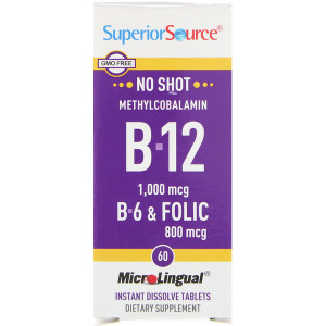 <img alt="Superior Source, Methylcobalamin B-12, 1000 mcg, B-6 & Folic Acid 800 mcg, 60 MicroLingual Instant Dissolve Tablets" title="Superior Source, Methylcobalamin B-12, 1000 mcg, B-6 & Folic Acid 800 mcg, 60 MicroLingual Instant Dissolve Tablets,076635907007"