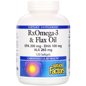 <img alt="Natural Factors, RxOmega-3 & Flax Oil, 120 Softgels" title="Natural Factors, RxOmega-3 & Flax Oil, 120 Softgels,068958035796"