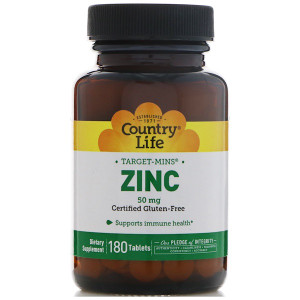 <img alt="Country Life, Zinc, 50 mg, 180 Tablets" title="Country Life, Zinc, 50 mg, 180 Tablets,015794025214"