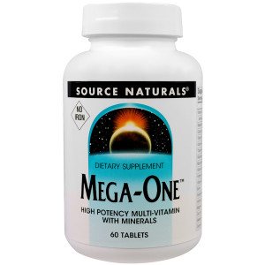 <img alt="Source Naturals, Mega-One, No Iron, 60 Tablets" title="Source Naturals, Mega-One, No Iron, 60 Tablets,021078014416"
