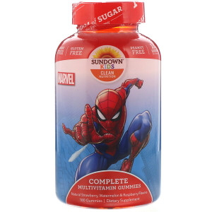 <img alt="Sundown Naturals Kids, Complete Multivitamin Gummies, Marvel Spiderman, Strawberry, Watermelon & Raspberry Flavored, 180 Gummies" title="Sundown Naturals Kids, Complete Multivitamin Gummies, Marvel Spiderman, Strawberry, Watermelon & Raspberry Flavored, 180 Gummies,030768684549"