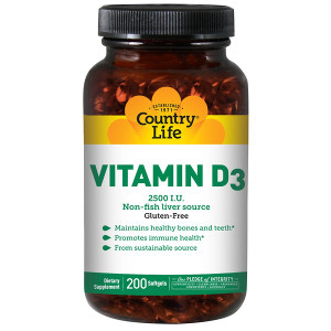 <img alt="Country Life, Vitamin D3, 2500 I.U., 200 Softgels" title="Country Life, Vitamin D3, 2500 I.U., 200 Softgels,015794058052"