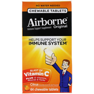 <img alt="AirBorne, Blast of Vitamin C, Citrus, 64 Chewable Tablets" title="AirBorne, Blast of Vitamin C, Citrus, 64 Chewable Tablets,647865186311"