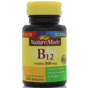 <img alt="Nature Made, Vitamin B12, 500 mcg, 200 Tablets" title="Nature Made, Vitamin B12, 500 mcg, 200 Tablets,031604010799"