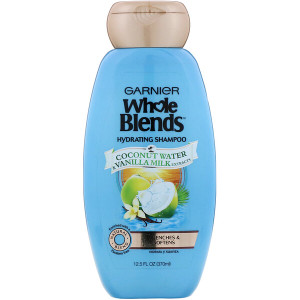 3 PACK of Garnier, Whole Blends, Coconut Water & Vanilla Milk Hydrating Shampoo, 12.5 fl oz (370 ml)
