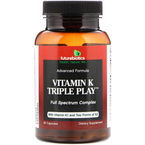 <img alt="FutureBiotics, Vitamin K Triple Play, 60 Capsules" title="FutureBiotics, Vitamin K Triple Play, 60 Capsules,049479006366"