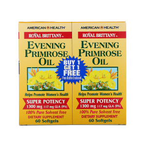 <img alt="American Health, Royal Brittany, Evening Primrose Oil, 1300 mg, 2 Bottles, 60 Softgels Each" title="American Health, Royal Brittany, Evening Primrose Oil, 1300 mg, 2 Bottles, 60 Softgels Each,076630032315"